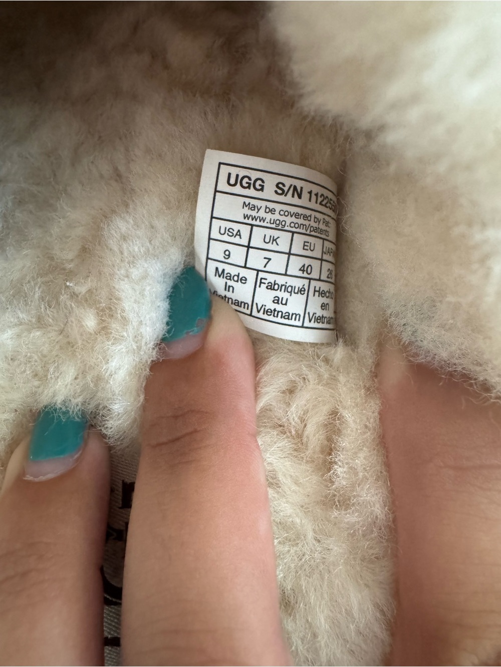 UGG Chestnut Suede and Sheepskin Slippers with Cream Fur Trim - Picture 5 of 6